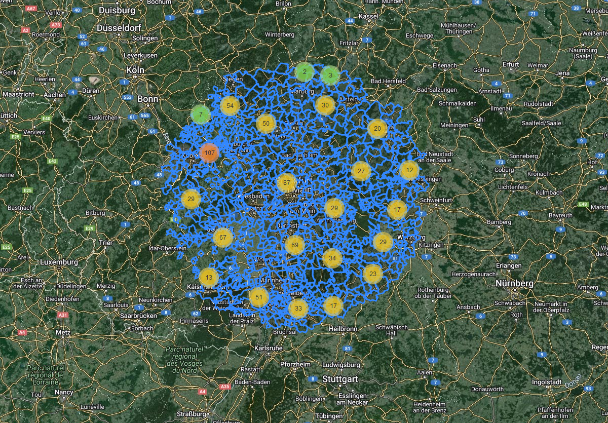 Business Location Explorer - Umkreis Ergebnisse