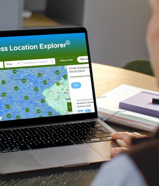 Standortanalyse Tool - Kartenansicht des Business Location Explorer ©