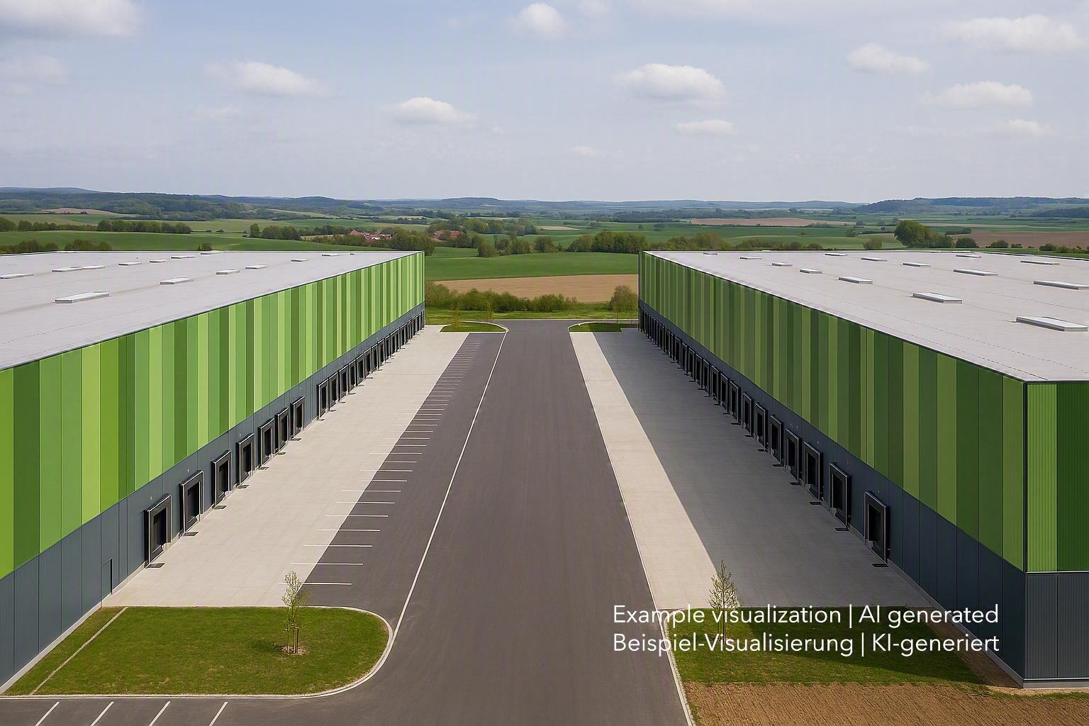 Logistikimmobilie östlich von Kaiserslautern, Logistics property eastern of Kaiserslautern