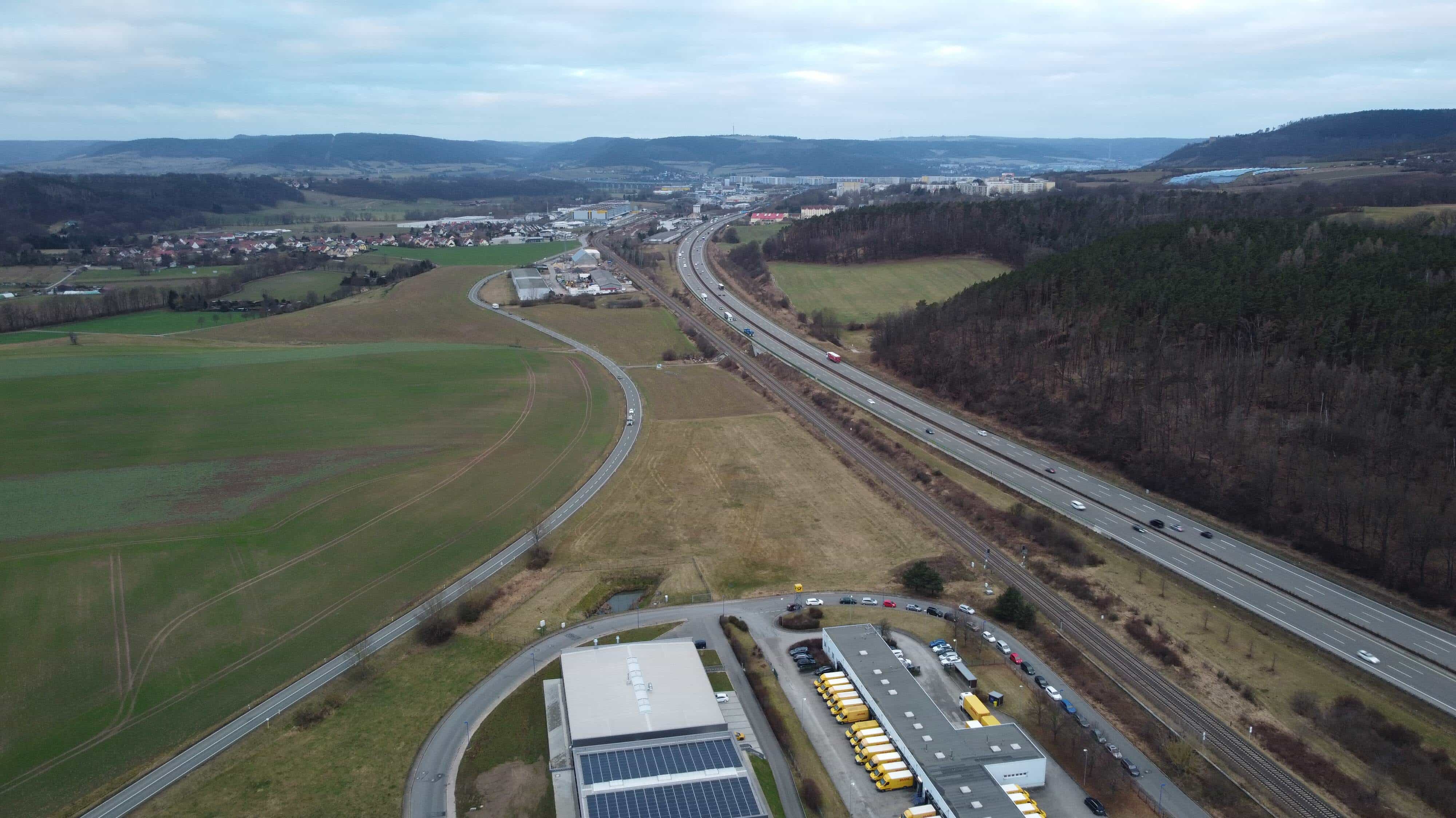 Ansicht 3: Luftbild auf zu veräußernde Gewerbefläche