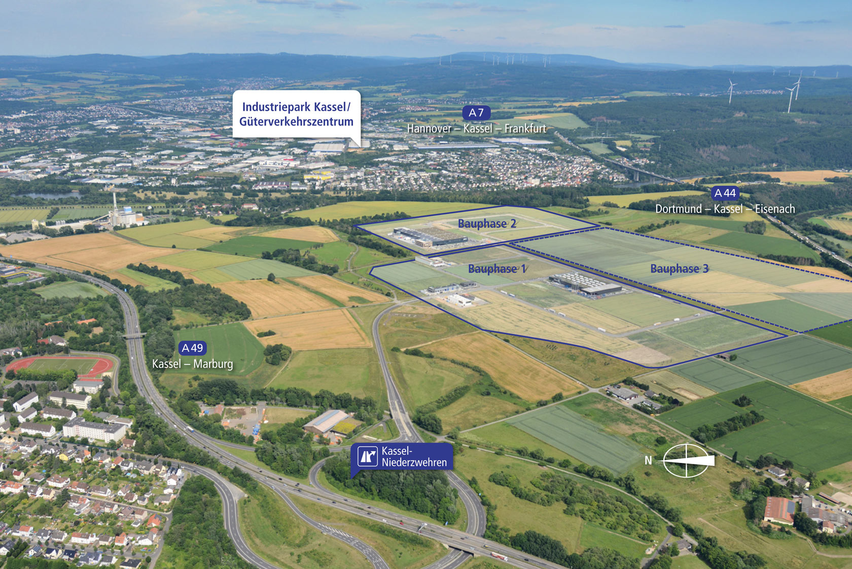 Gewerbegebiet, Industriegebiet: Gewerbepark Kassel-Niederzwehren (Commercial industrial area)