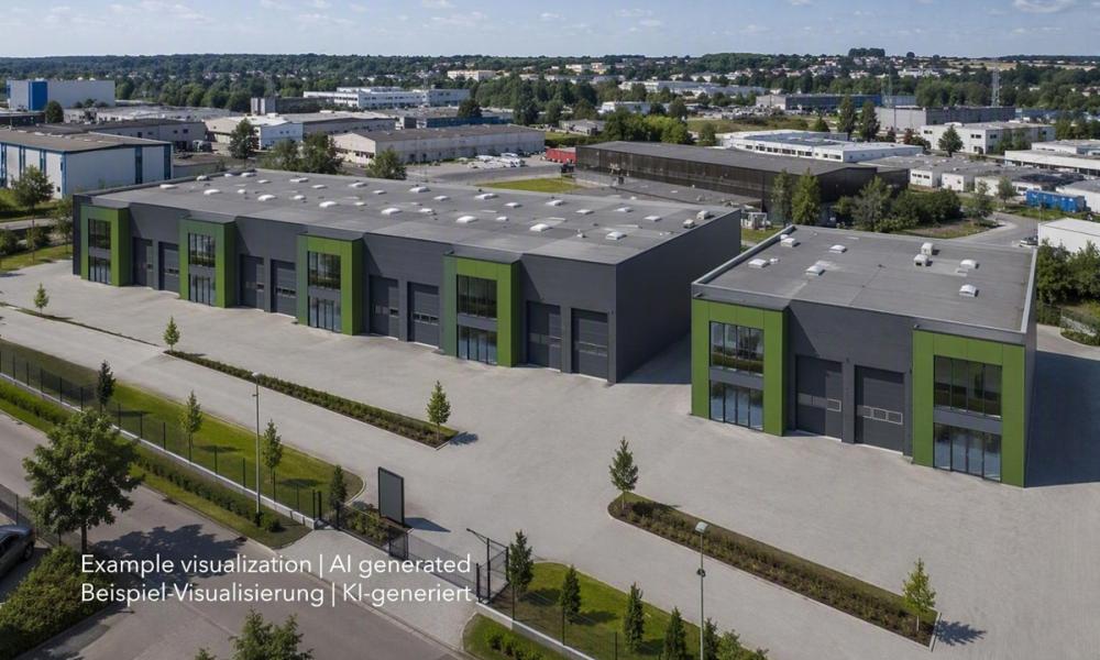 Gewerbepark südlich von Stuttgart an der A81, Business park southern of Stuttgart
