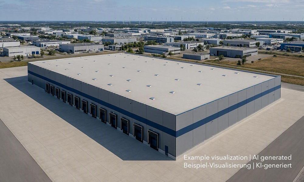 Logistikpark südwestlich von Magdeburg, warehouse southwest of Magdeburg