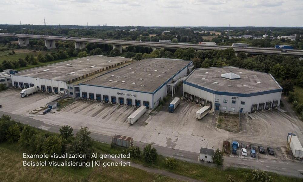 Logistikzentrum zwischen Frankfurt und Düsseldorf, Logistics park and warehouse space between Frankfurt and Düsseldorf