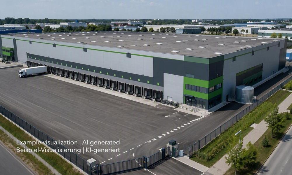 Logistikzentrum im Süden von Nürnberg, Warehouse center in Nuremberg South