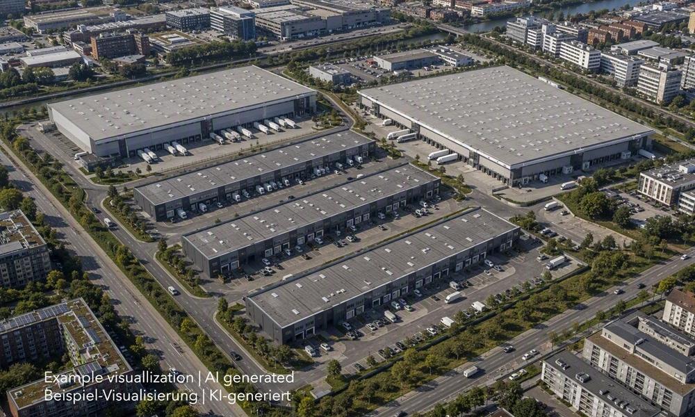 Logistikpark in Düsseldorf, Warehouse park in Düsseldorf