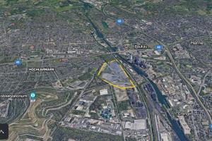 Gewerbegebiet, Industriegebiet: Ehemalige Kohlenlagerfläche am Julia-Hafen (Commercial industrial area)