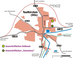 Gewerbegebiet, Industriegebiet: Gewerbegebiet „Roßmais“ (Commercial industrial area)