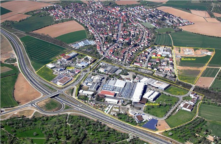 Gewerbegebiet, Industriegebiet: Gewerbegebiet Mahdäcker (Commercial industrial area)