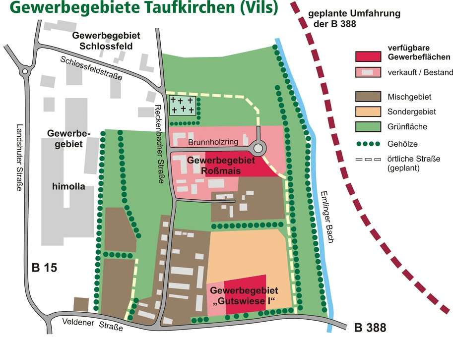 Gewerbegebiet, Industriegebiet: Gewerbegebiet „Roßmais“ (Commercial industrial area)