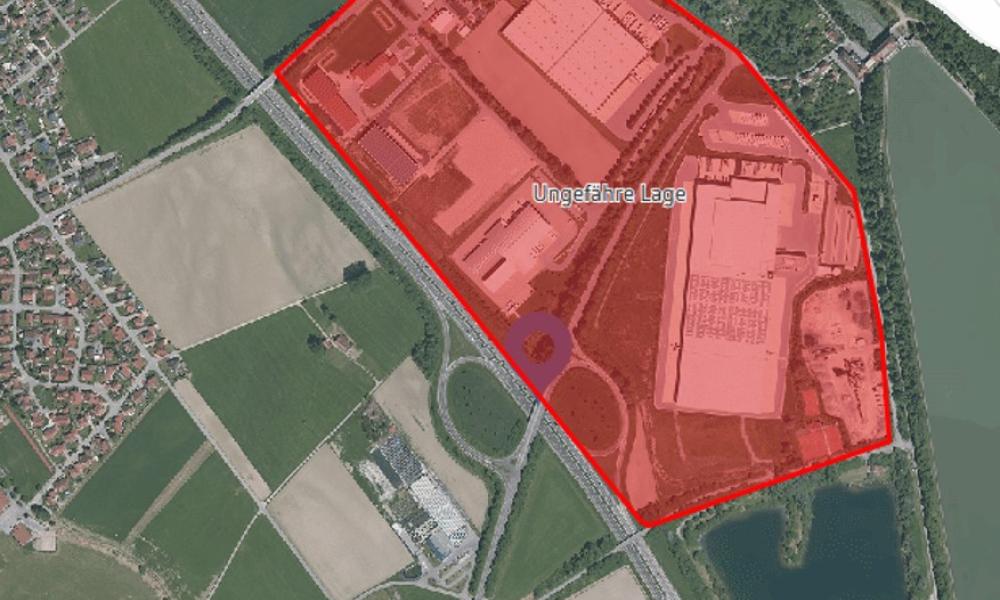 Gewerbegebiet, Industriegebiet: Gewerbegebiet Dettingen - Autobahnanschlussstelle  (Commercial industrial area)