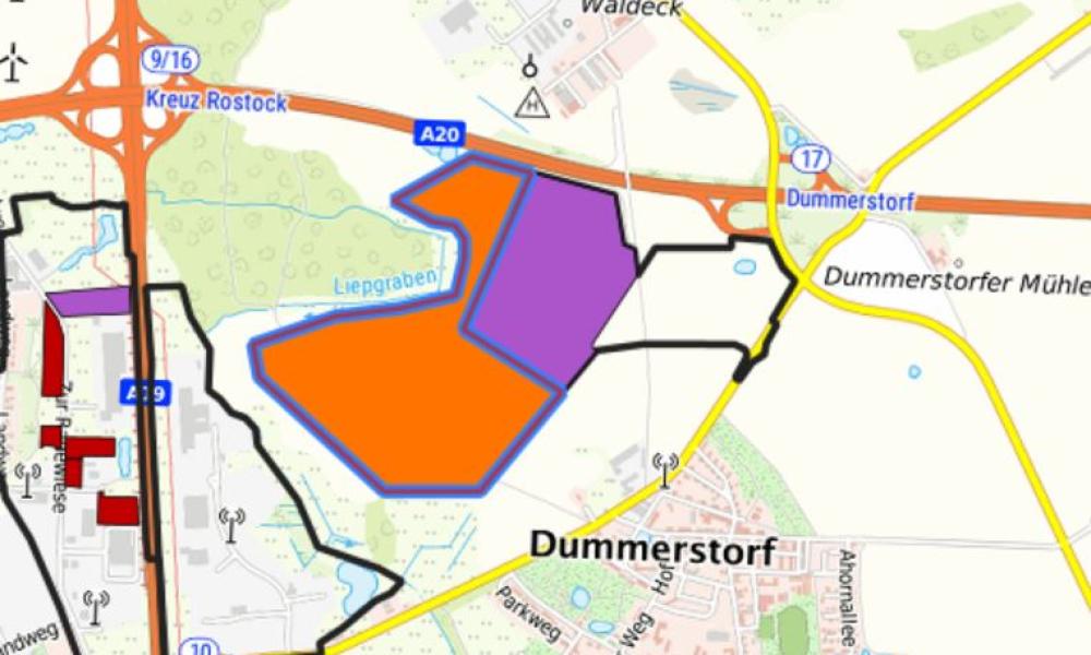 Gewerbegebiet, Industriegebiet: Industrie- und Gewerbepark Autobahnkreuz Rostock (Commercial industrial area)