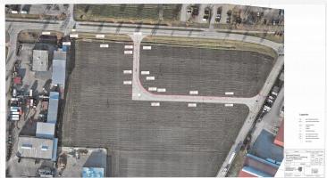 Grundstück mit Erschließungsstraße