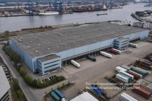 Logistikfläche im Hamburger Hafen, Warehouse in Port of Hamburg